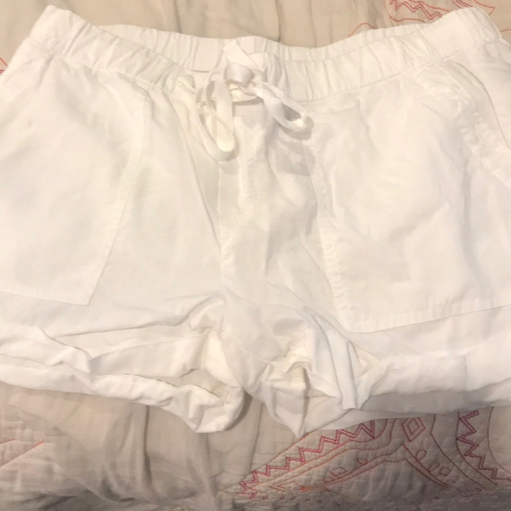 White Linen Shorts